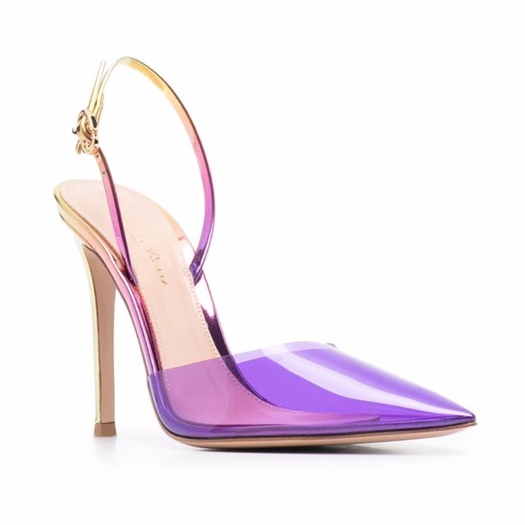 Ss24 and wedding season Gianvito Rossi Ribbon D’Orsay 105mm Plexi Slingback Pump - Picture 1 of 11